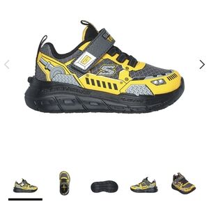 Skechers Yellow and Black Sneakers with Unique Strap Design